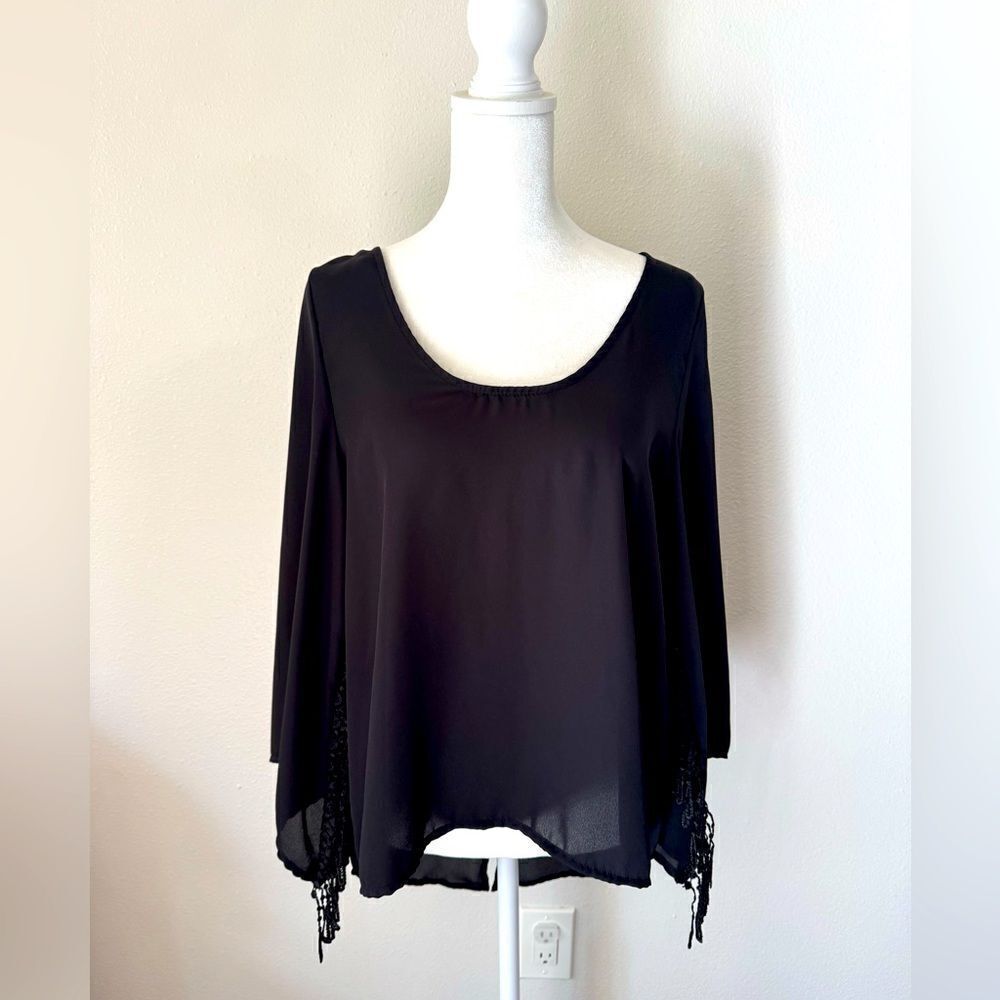 Sheer fringe blouse